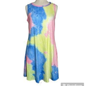 Zesica Tie Dye Sleeveless Dress With Pockets